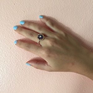 Bagatiba Jewelry - Bagatiba Blue Flower Ring Bagatiba Jewelry - Bagatiba Blue Flower Ring